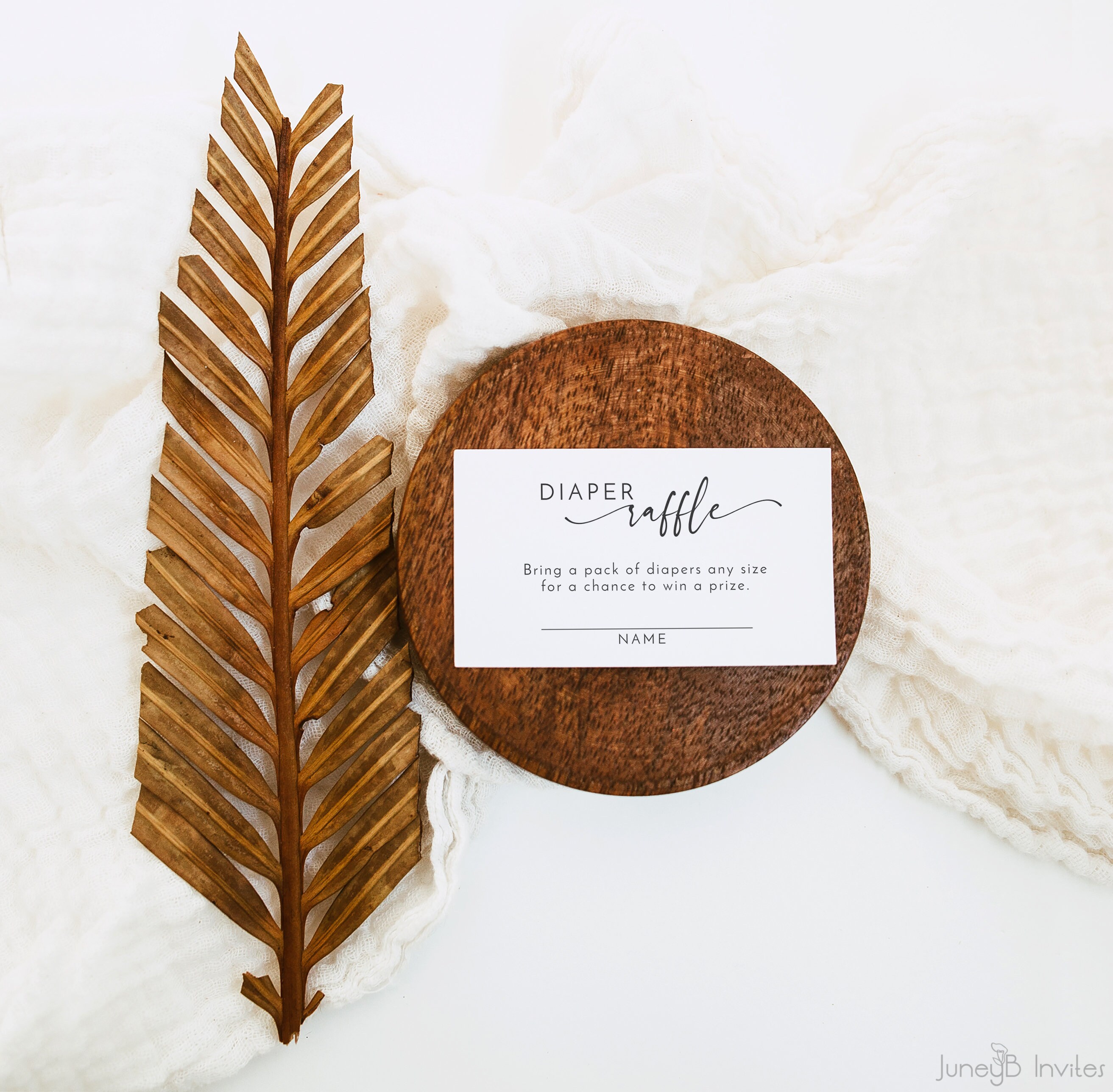 Minimalist Diaper Raffle Card Template | Editable Baby Shower Game ...