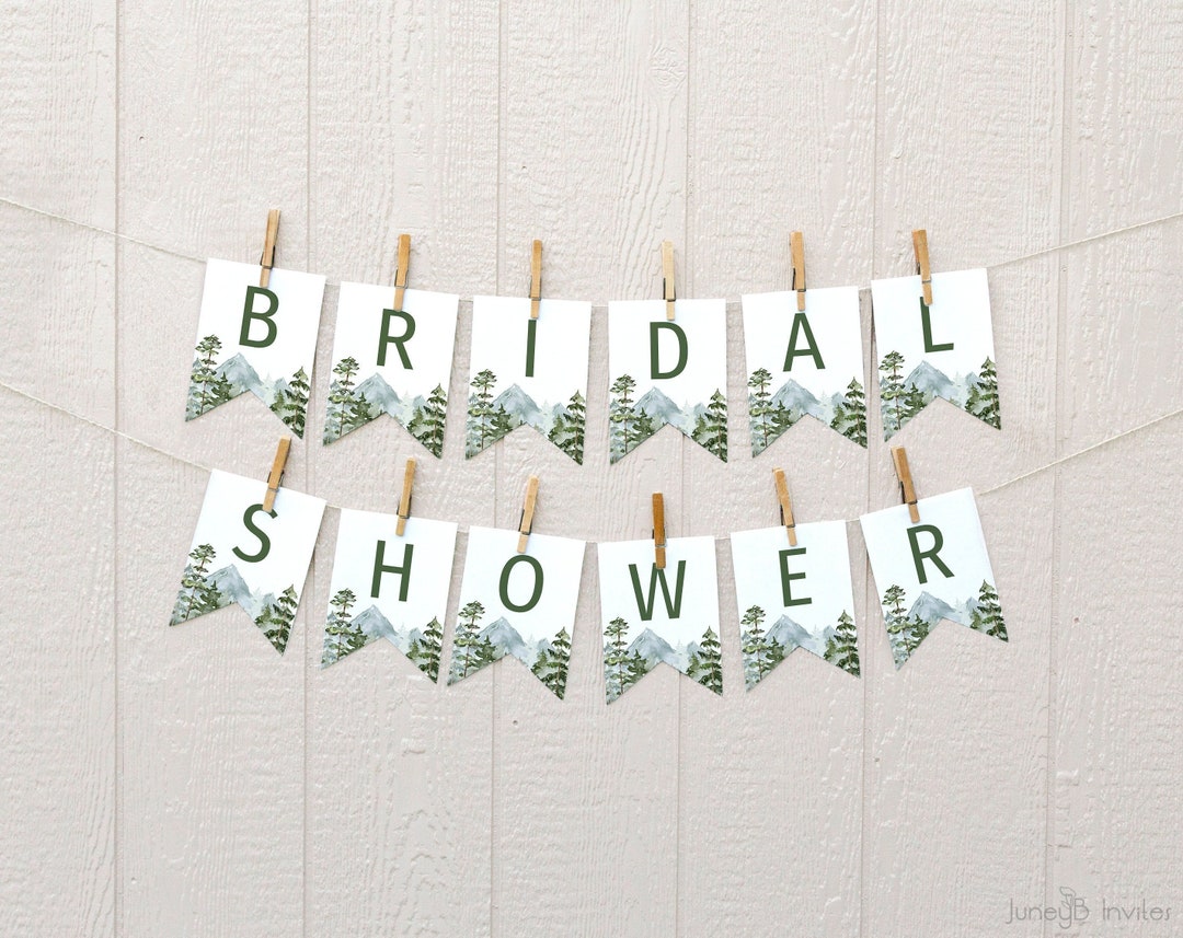Adventure Bridal Shower Banner Template Mountain Bridal Shower