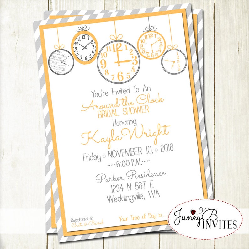 Around the Clock Bridal Shower Invitation Bridal Shower Etsy
