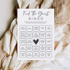Vind het gastenbingo-babyshowerspel | Babyshower Vind de gastkaart | Script babyshowerspellen | Afdrukbare babyshowerspellen