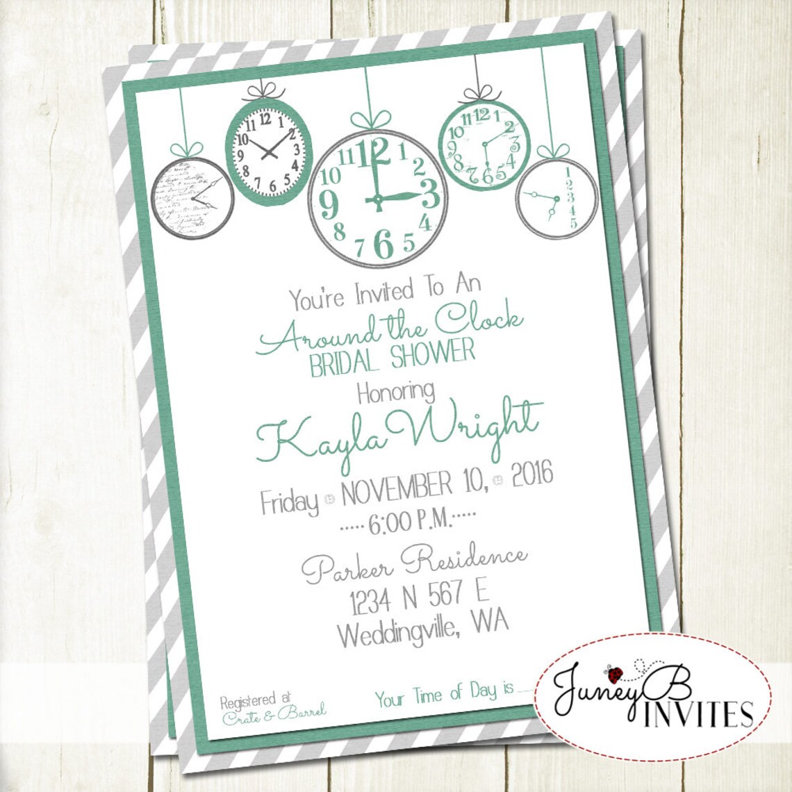 Around the Clock Bridal Shower Invitation Bridal Shower Etsy