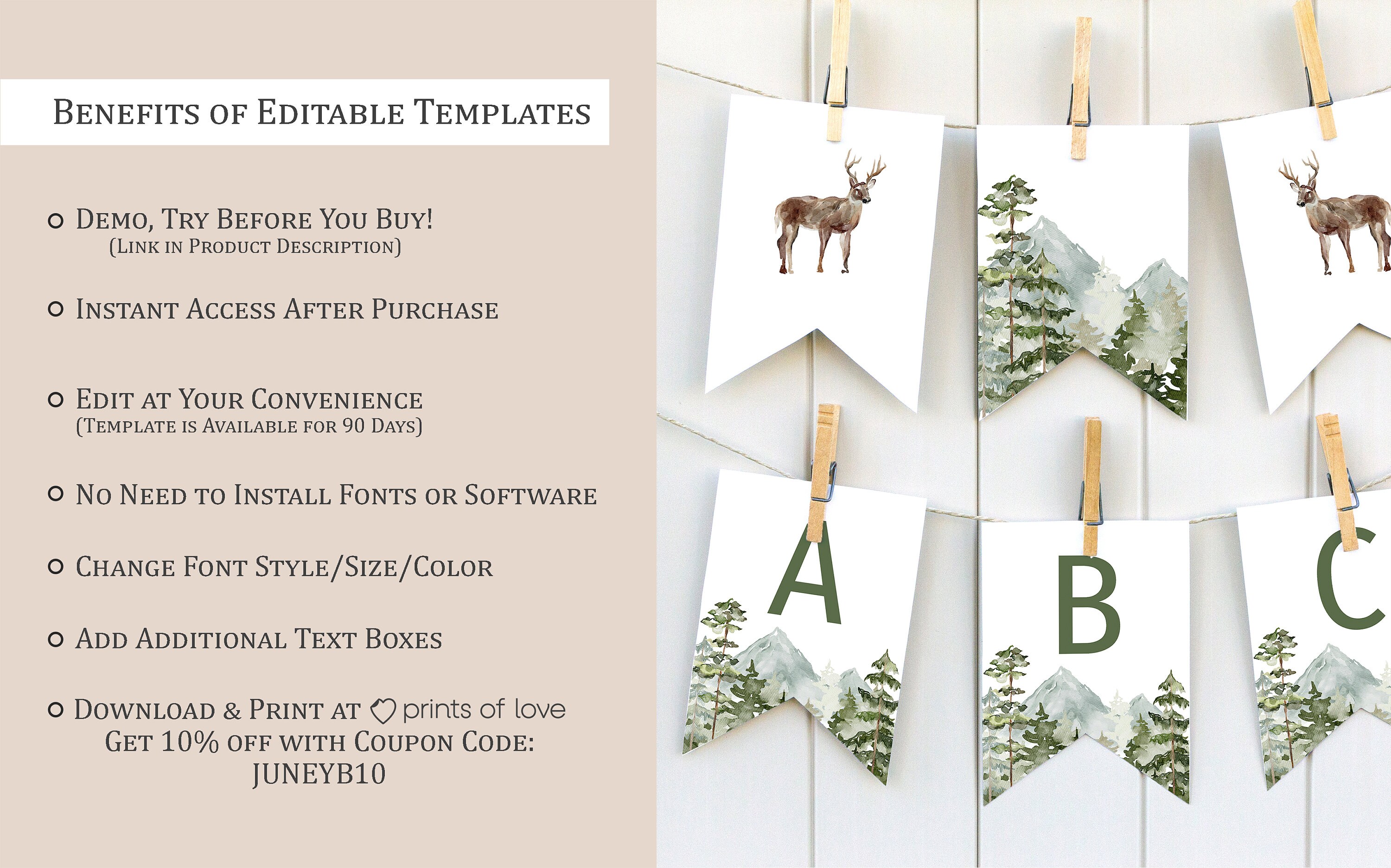 Oh Boy Hintergrund Banner Waldabenteuer – 6x4 M, Für Babyparty, Fotohintergrund, Wildnis-Theme