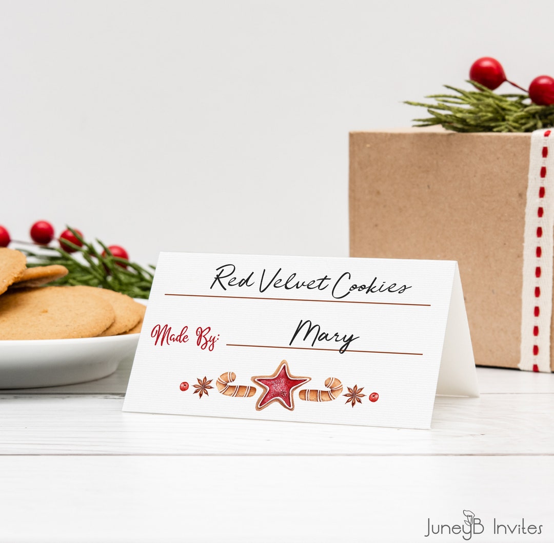 Christmas Cookie Exchange Made by Label Cards (printable PDF) - Etsy