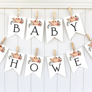 A Little Pumpkin Baby Shower Banner | Fall Baby Shower Printable Banner | Watercolor Pumpkin Banner | Little Pumpkin Baby Shower Banner