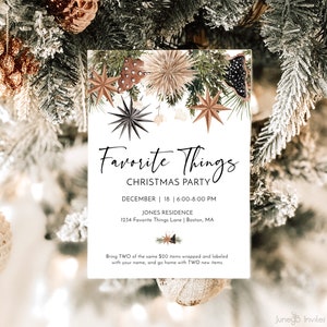 Favorite Things Party Invite | Gift Exchange Invite | Favorite Things Christmas Invitation Template | Modern Favorite Things Party
