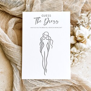 Minimalist Guess The Dress Bridal Shower Game | Bridal Dress Game | Wedding Dress Game | Hen Party Games | Bridal Shower Games