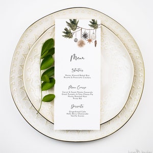 Christmas Wedding Menu Card | Christmas Dinner Menu Cards | Minimalist Christmas Menu | Wedding Dinner Menu | Menu Template