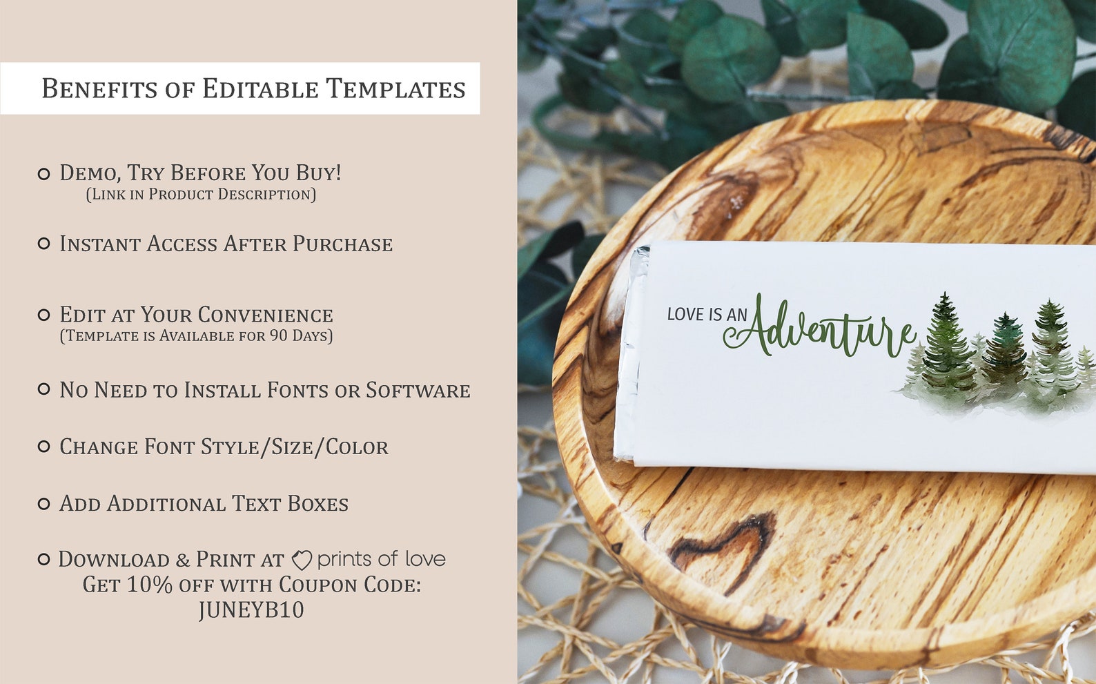 Love is an Adventure Bridal Shower Candy Bar Wrapper Template ...