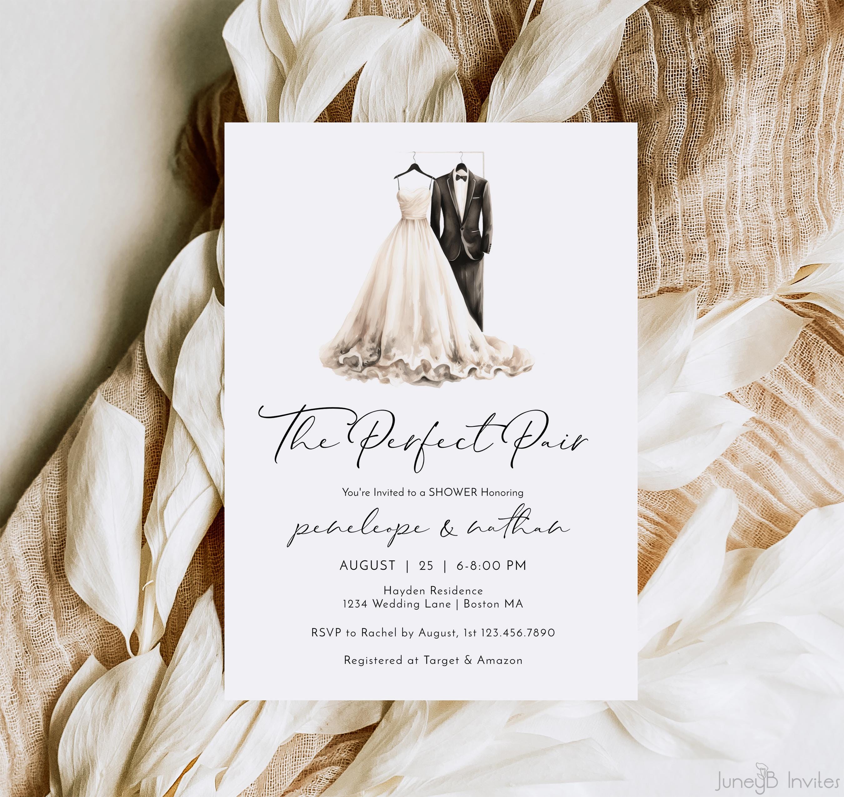 blue dress for baby girl Wedding Dress Bridal Shower Invitation