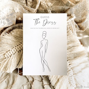 Minimalist Guess The Dress Bridal Shower Game | Bridal Dress Game | Wedding Dress Game | Hen Party Games | Bridal Shower Games