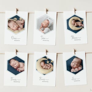 de bannière photo pour votre premier anniversaire | Cartes d'étape mensuelles pour la 1re année de bébé | guirlande photo minimaliste pour les jalons du mois | Anniversaire d'une abeille