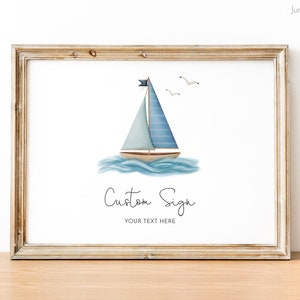 Nautical Baby Shower Custom Sign | Sailboat Custom Sign Template | Boy Baby Shower | Nautical Theme | Minimalist Baby Shower