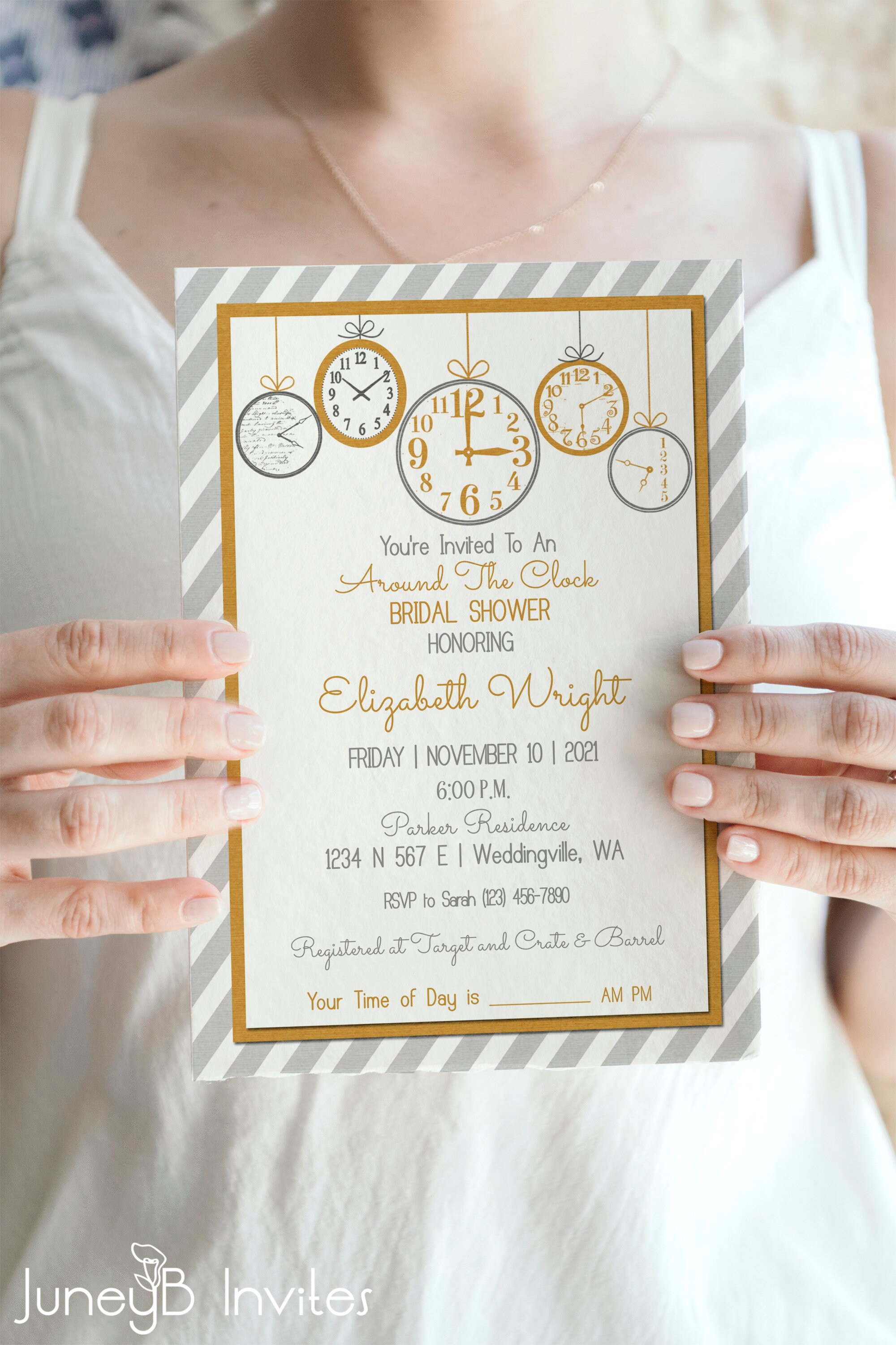 Around the Clock Bridal Shower Invitation Bridal Shower Etsy