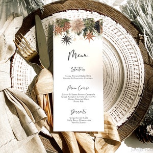 Christmas Menu | Editable Menu | Dinner Menu |  Holiday Menu Cards | Christmas Party | Table Decor | Winter Wedding Menu