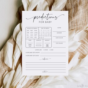 Baby Predictions Baby Shower Game | Baby Shower Advice | Predictions For Baby | Printable Baby Shower Games Editable Template