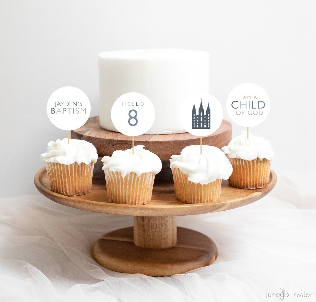 Boy Baptism Cupcake Toppers | LDS Baptism Cupcake Toppers I Am A Child ...