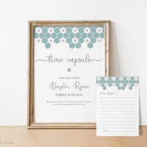 First Bee Day Time Capsule Sign & Card Template (Digital Download)