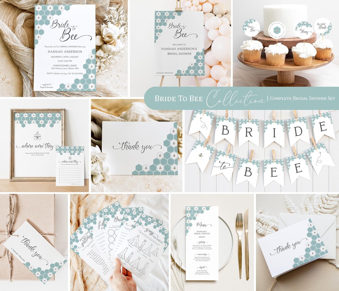 Bride to Bee Bridal Shower Invitation Bundle: Honeycomb & Bees - Etsy