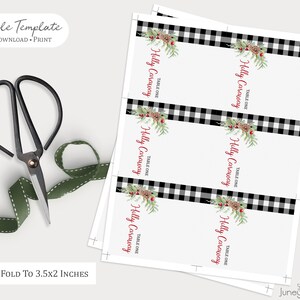 Buffalo Plaid Christmas Place Card | Christmas Table Name Cards ...