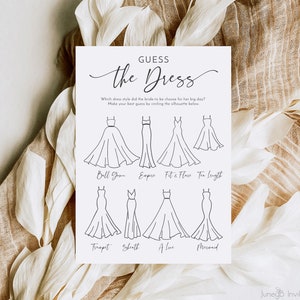 Minimalist Guess The Dress Bridal Shower Game | Bridal Dress Game | Wedding Dress Game | Hen Party Games | Bridal Shower Games
