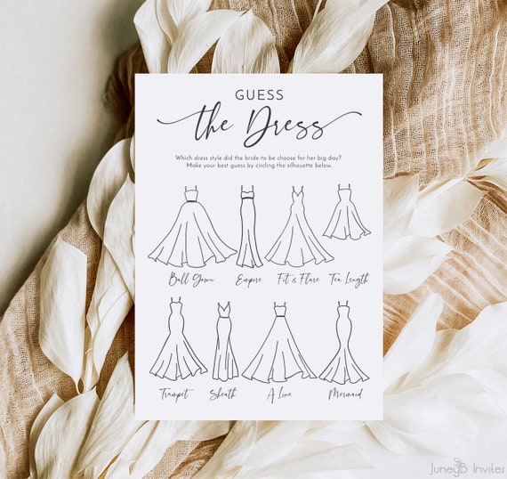 design dress games Guess the Bridal Shower Game Designer Evening Dresses & Girl Pink_Feather_Dress Color:Black & White Polka Dot
