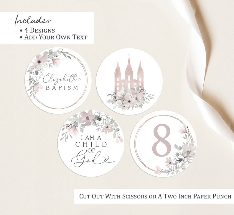 LDS Baptism Cupcake Toppers I Am A Child of God Printable - Etsy