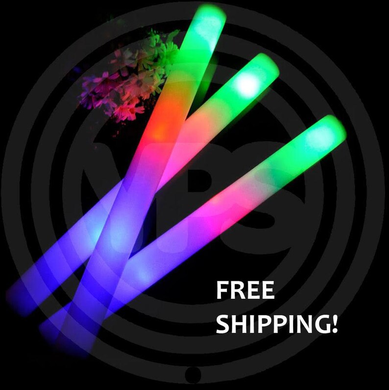 glowsticks led party sticks led foam stick Weddings FREE SHIPPING glow Sweet 16 100 Plain LED Foam Sticks- 16-3 Flashing Modes