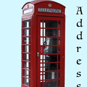 Carnet téléphonique d’adresses avec adresse Web Cabine téléphonique britannique