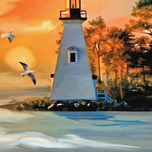 Address Book Lighthouse Sunset
