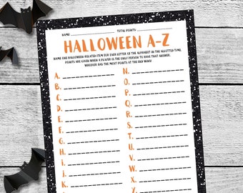 Halloween A-Z | Halloween Scattergories | Halloween Games | Halloween Party Games | Halloween Games For Kids | Classroom Halloween Party