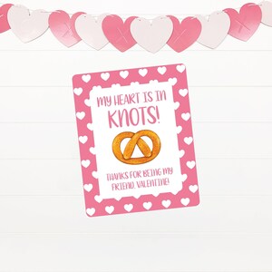 My Heart Is In Knots Valentinstag Printable | Brezel-Valentinstags-Karte | Valentine Geschenkanhänger | Valentinstag Leckerli Anhänger