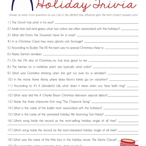 Holiday Trivia Game Christmas Trivia Game Christmas Games Christmas Party Games Holiday Party Games Christmas Games For Kids image 3