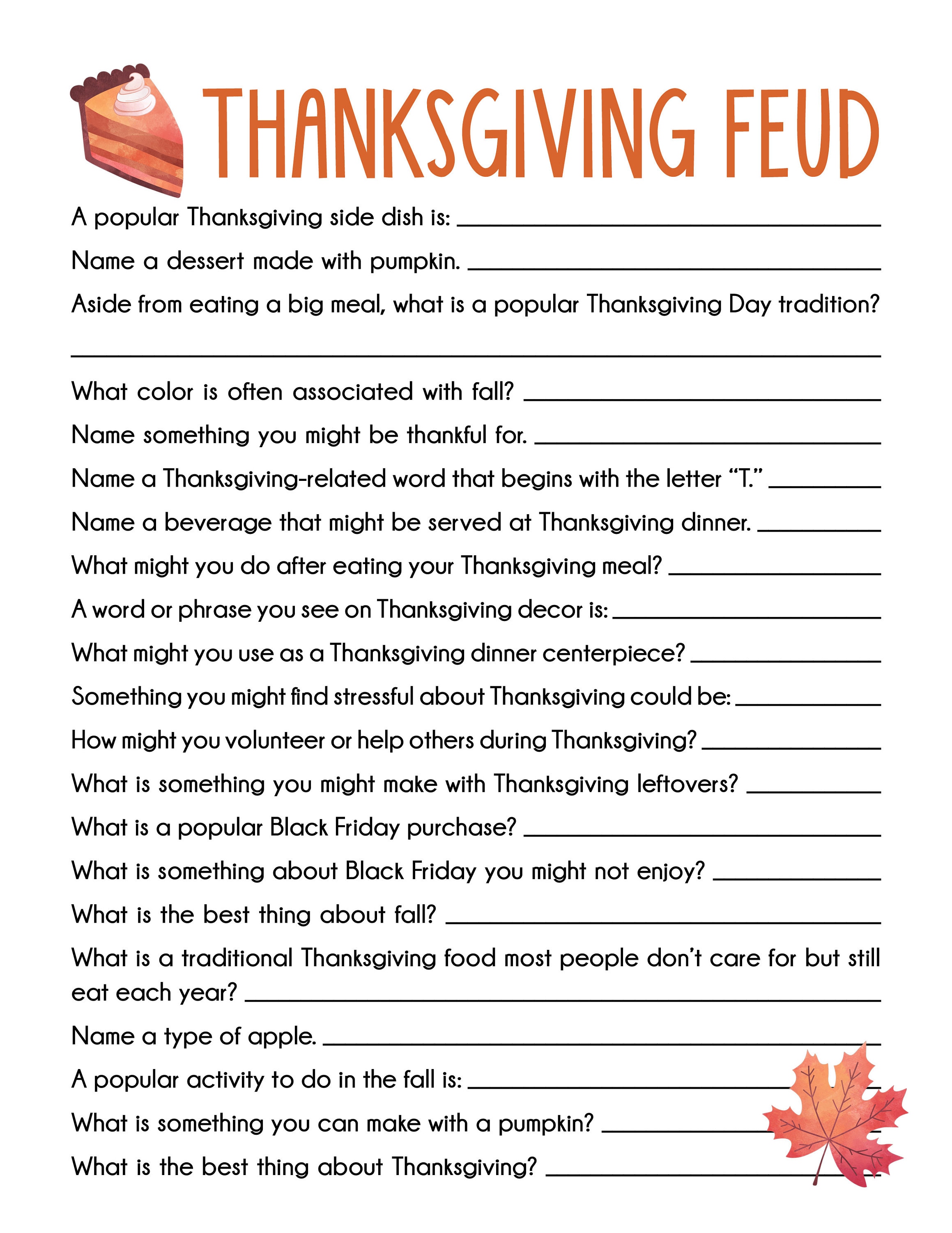 thanksgiving family feud printable game (digital pdf) - etsy