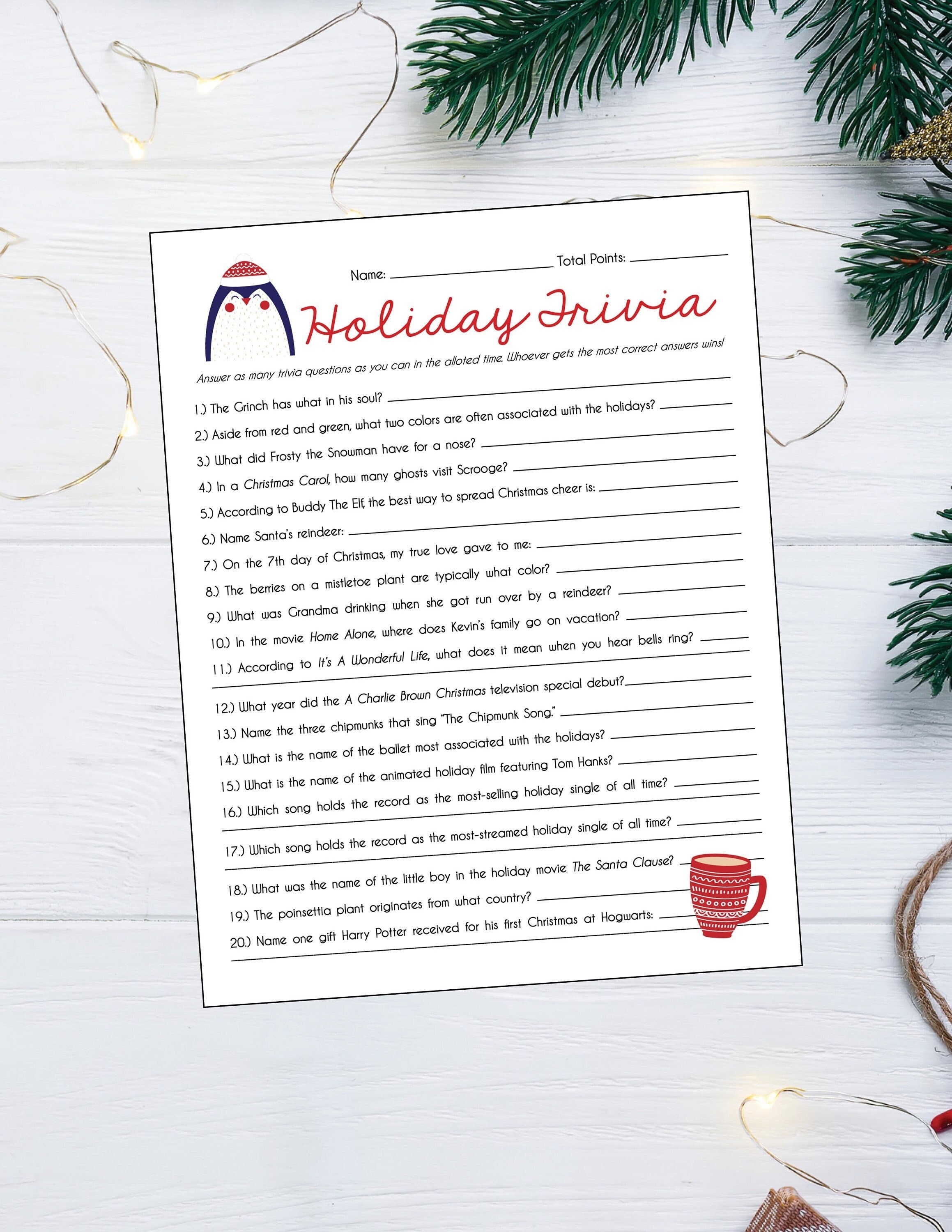 Holiday Trivia Game Christmas Trivia Game Christmas Games - Etsy Hong Kong