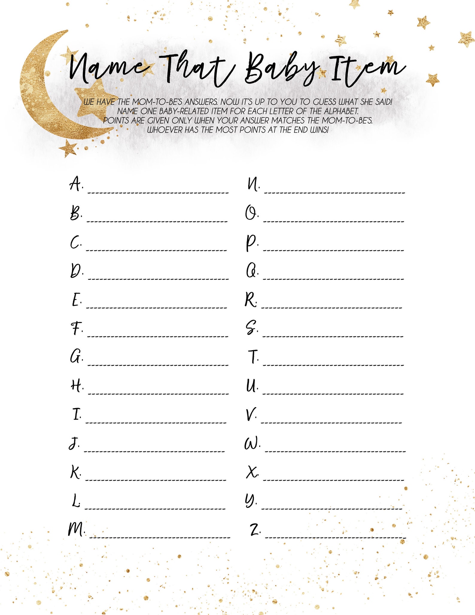 Name That Baby Item Game What Did the Mom Say Game Baby AZ Baby