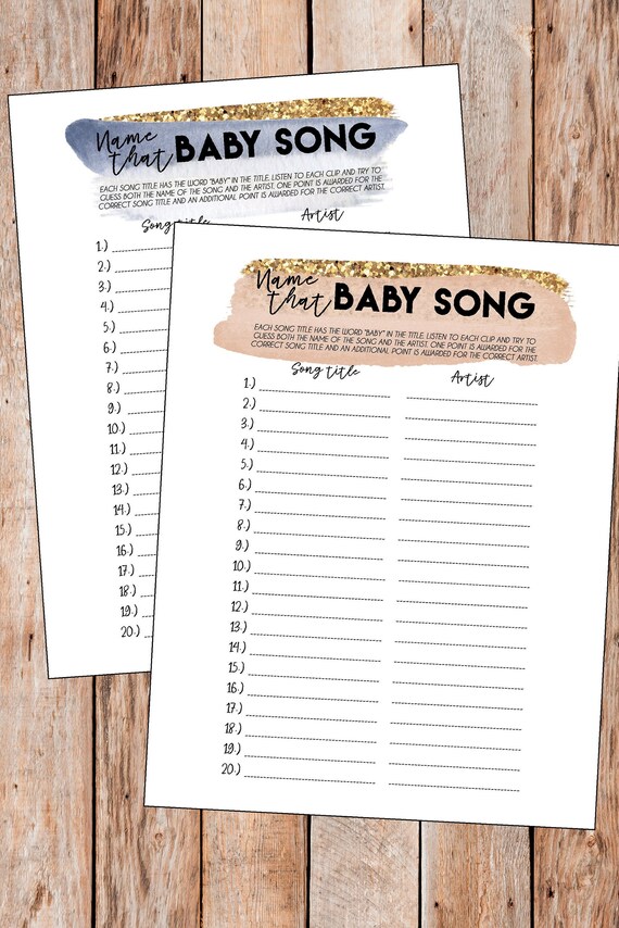 Name That Song Baby Game Gender Reveal Party Games Baby 