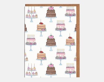 Carte vierge gâteau - carte d'anniversaire - carte de correspondance - carte pour elle