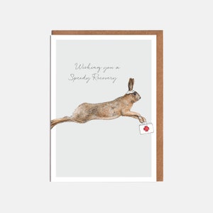 Hare Get Well Soon Card - 'Wishing You A Speedy Recovery' - Card For Her - Card For Him