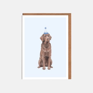Tarjeta de Labrador de chocolate - Tarjeta de animal - Tarjeta de perro - Tarjeta en blanco