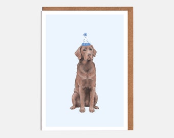 Chocolate Labrador Card - Animal Card - Dog Card - Blank Card