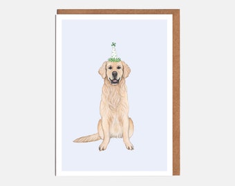 Golden Retriever Card - Animal Card - Dog Card - Blank Card