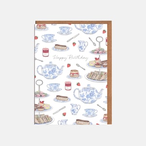 Afternoon Tea Verjaardagskaart - 'Happy Birthday' - Card For Her
