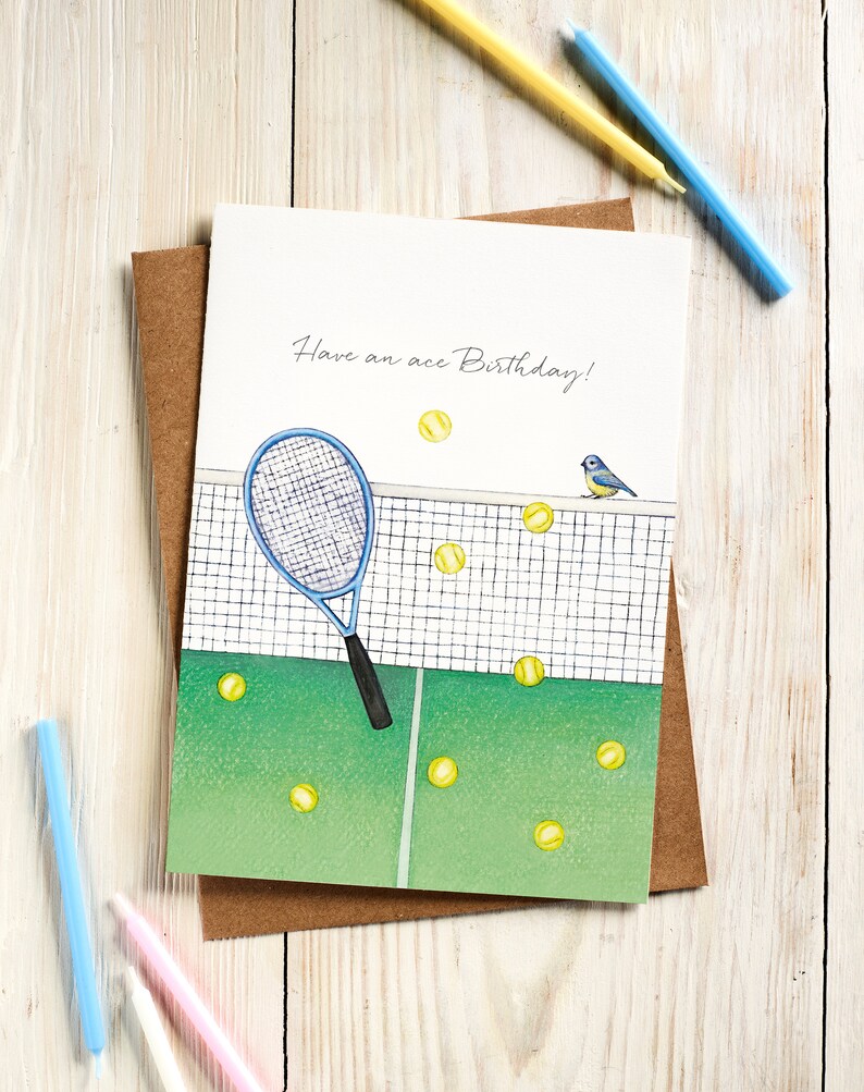 Tennis-Geburtstagskarte Sport-Karte Karte für ihn Karte | Etsy