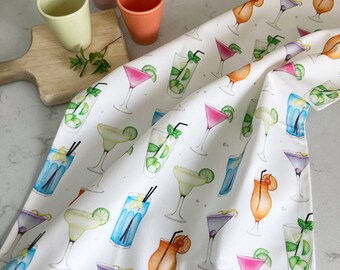 Cocktails Tea Towel - 100% Cotton