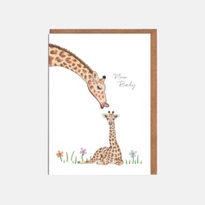 Giraffe New Baby Karte - Unisex New Baby Card - 'New Baby' - Karte für Ihn - Karte Für Sie