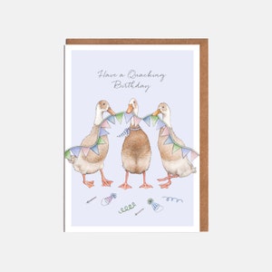 Runner Ducks-verjaardagskaart - 'Have a Quacking Birthday!' - Dierenkaart - Kaart voor haar - Kaart voor hem