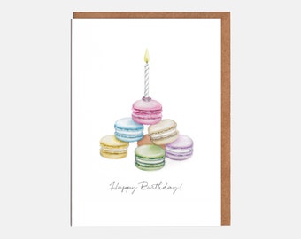 Macaron Birthday Card - 'Happy Birthday' - Card For Her