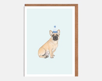 French Bulldog Card - Animal Card - Dog Card - Blank Card