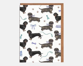 Carte vierge de chien teckel - carte d'anniversaire - carte de correspondance - carte pour elle - carte pour lui