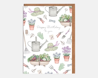 Gardening Birthday Card - 'Happy Birthday' - Card For Her